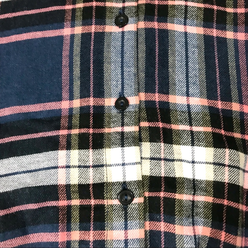 Plaid Long Sleeve Button Down Mini Dress in Blue - Picture 9 of 14